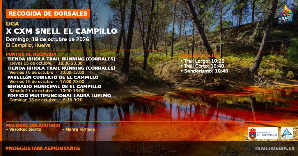 Liga: Info dorsales y horarios de CxM Snell El Campillo